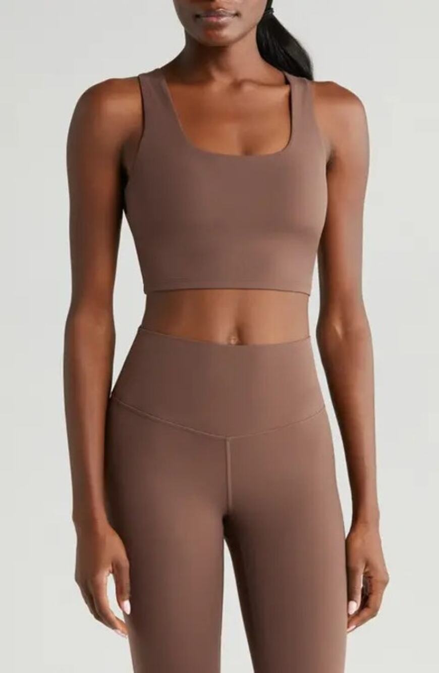 Z by Zella Studio Luxe Longline Twisted Sports Bra Cutout Yoga Workout Preppy S
